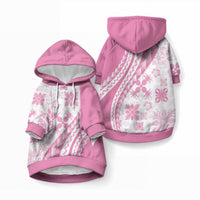Pink Hawaiian Quilt Pattern Pet Hoodie Mixed Polynesian Tribal Arty LT9 Pullover Pink - Polynesian Pride