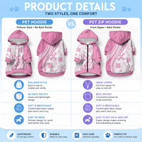 Pink Hawaiian Quilt Pattern Pet Hoodie Mixed Polynesian Tribal Arty LT9 - Polynesian Pride