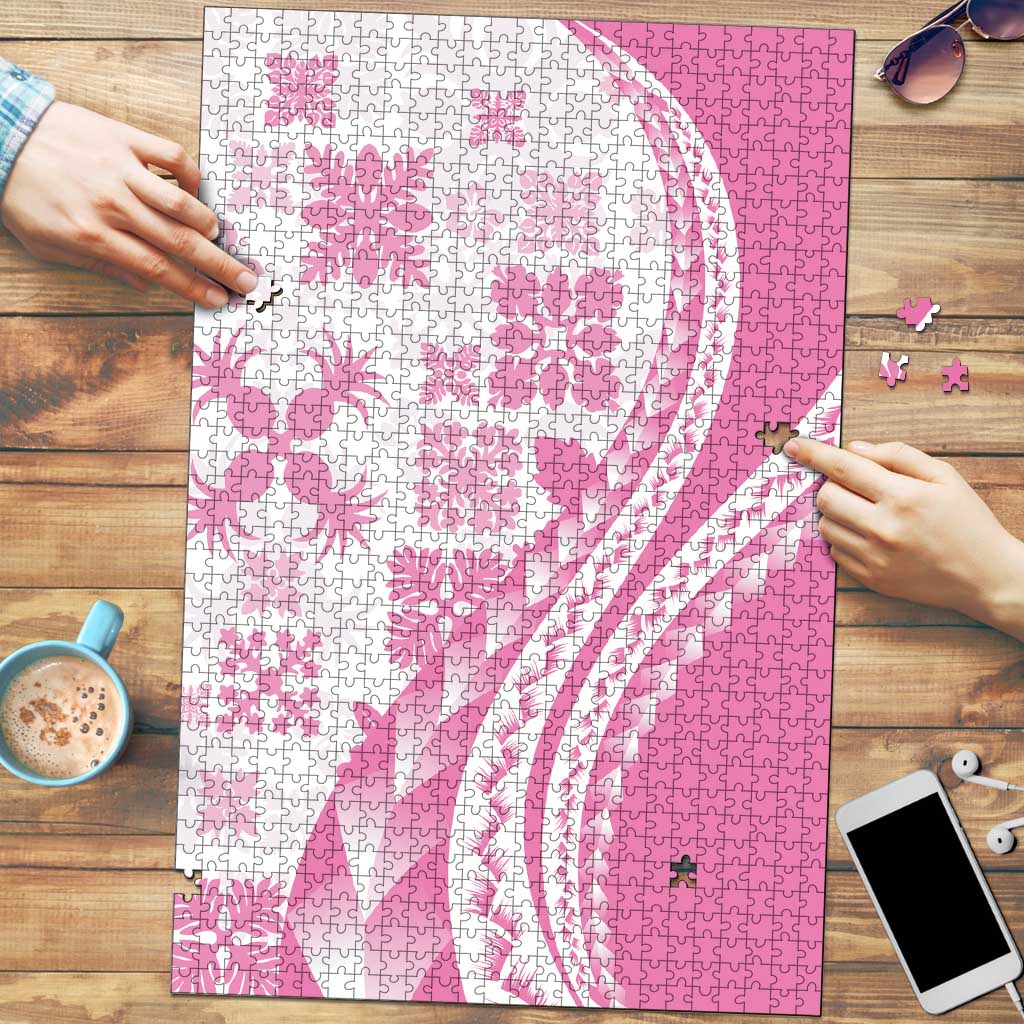Pink Hawaiian Quilt Pattern Puzzle Mixed Polynesian Tribal Arty LT9 Pink - Polynesian Pride
