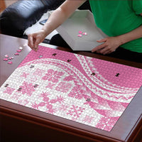 Pink Hawaiian Quilt Pattern Puzzle Mixed Polynesian Tribal Arty LT9 - Polynesian Pride