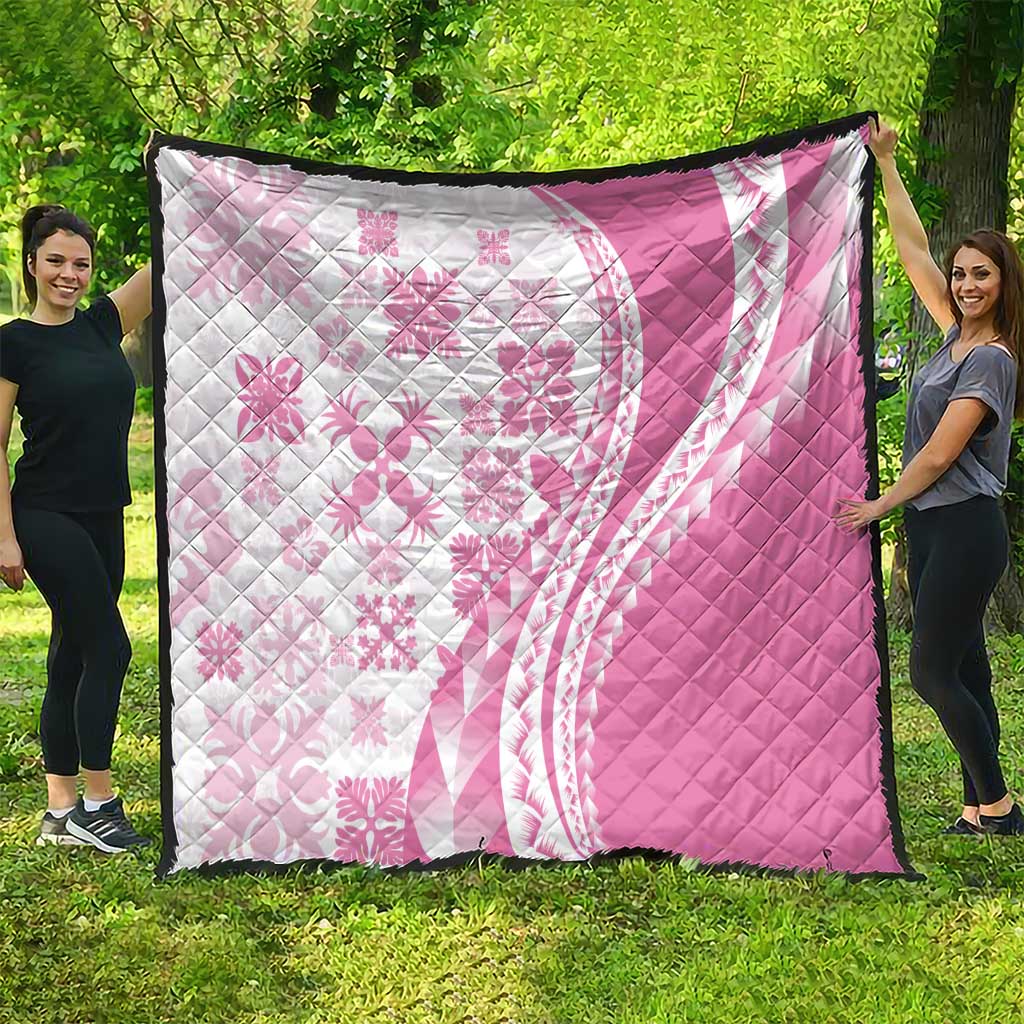 Pink Hawaiian Quilt Pattern Quilt Mixed Polynesian Tribal Arty