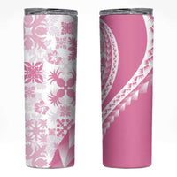 Pink Hawaiian Quilt Pattern Skinny Tumbler Mixed Polynesian Tribal Arty LT9 Pink - Polynesian Pride