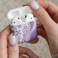 Purple Hawaiian Quilt Pattern AirPods Case Mixed Polynesian Tribal Arty - Polynesian Pride