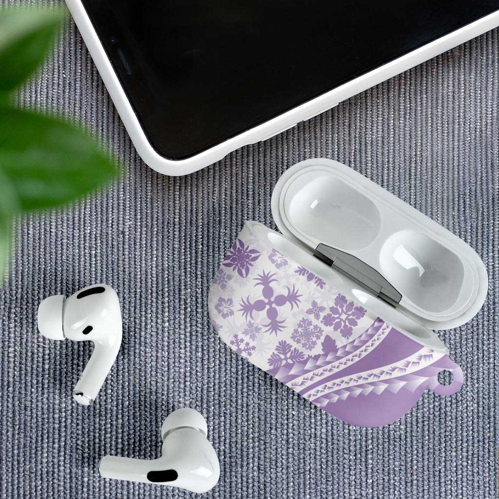 Purple Hawaiian Quilt Pattern AirPods Case Mixed Polynesian Tribal Arty - Polynesian Pride