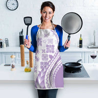 Purple Hawaiian Quilt Pattern Apron Mixed Polynesian Tribal Arty - Polynesian Pride