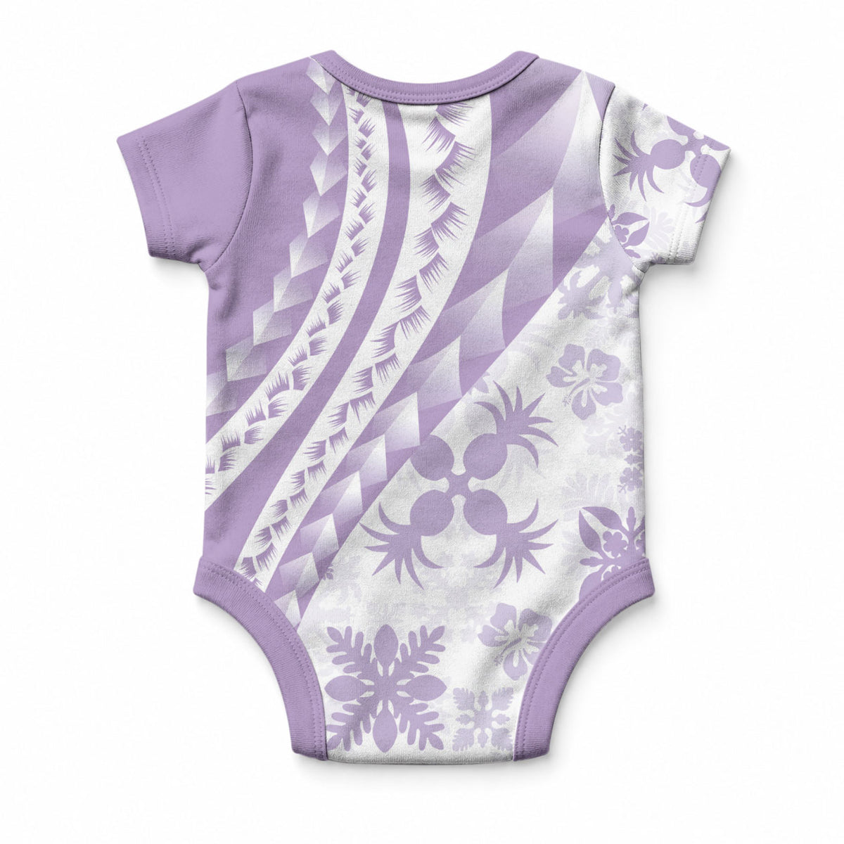 Purple Hawaiian Quilt Pattern Baby Onesie Mixed Polynesian Tribal Arty LT9 - Polynesian Pride