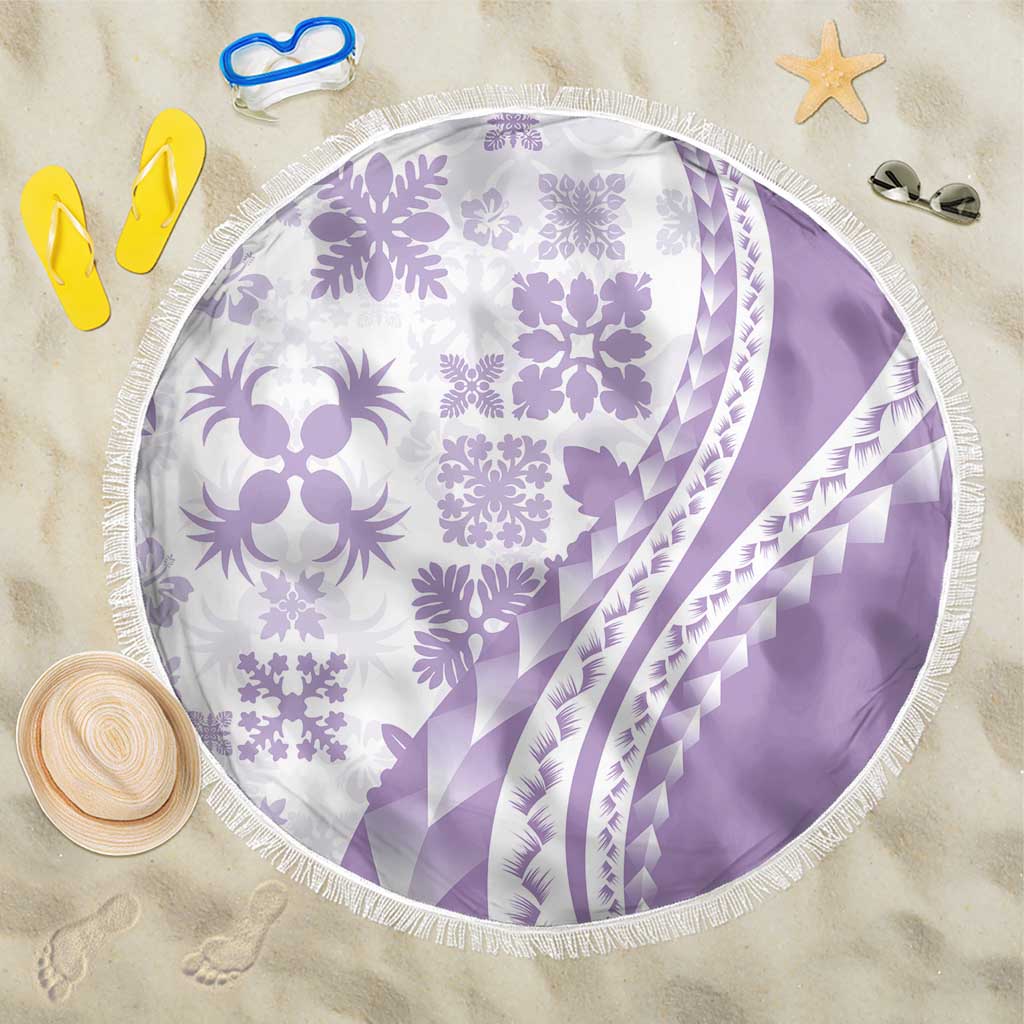 Purple Hawaiian Quilt Pattern Beach Blanket Mixed Polynesian Tribal Arty LT9 One Size 150cm Purple - Polynesian Pride