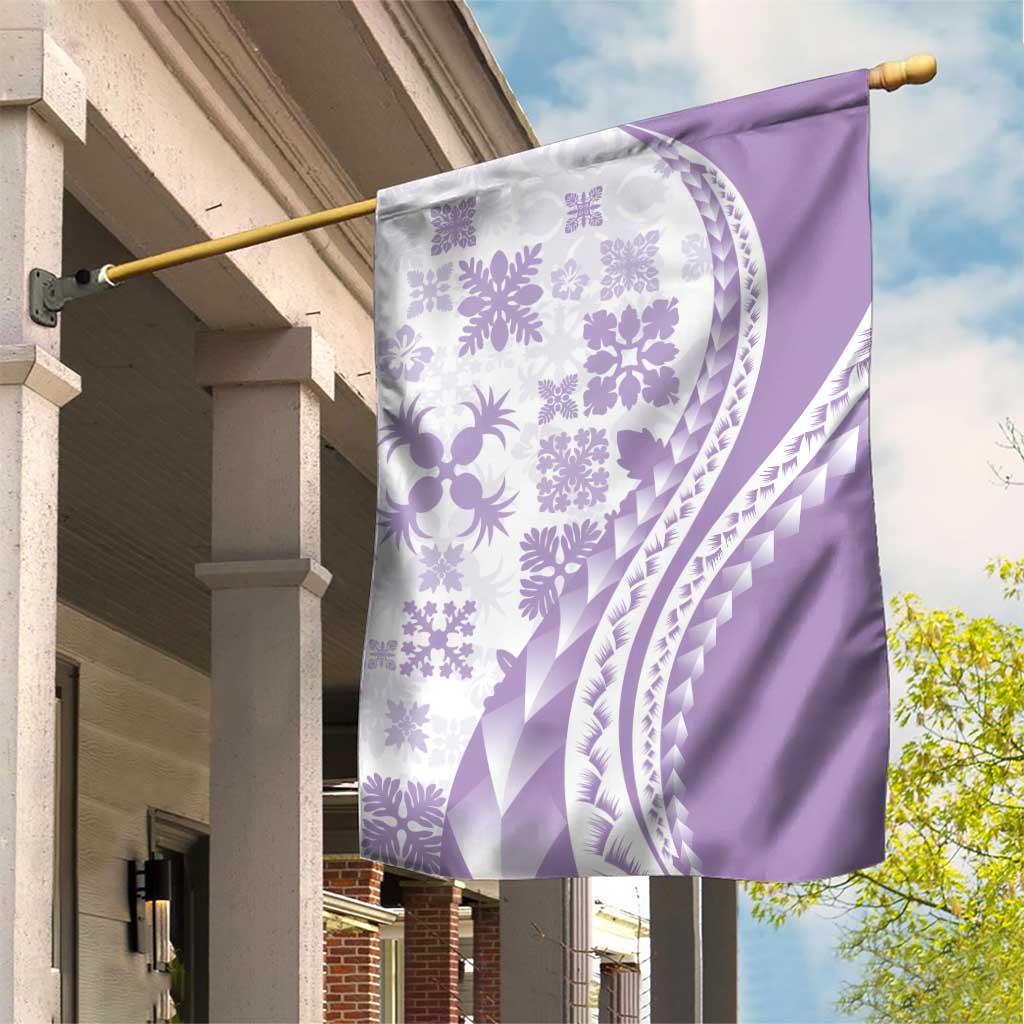Purple Hawaiian Quilt Pattern Garden Flag Mixed Polynesian Tribal Arty LT9 House Flag Purple - Polynesian Pride