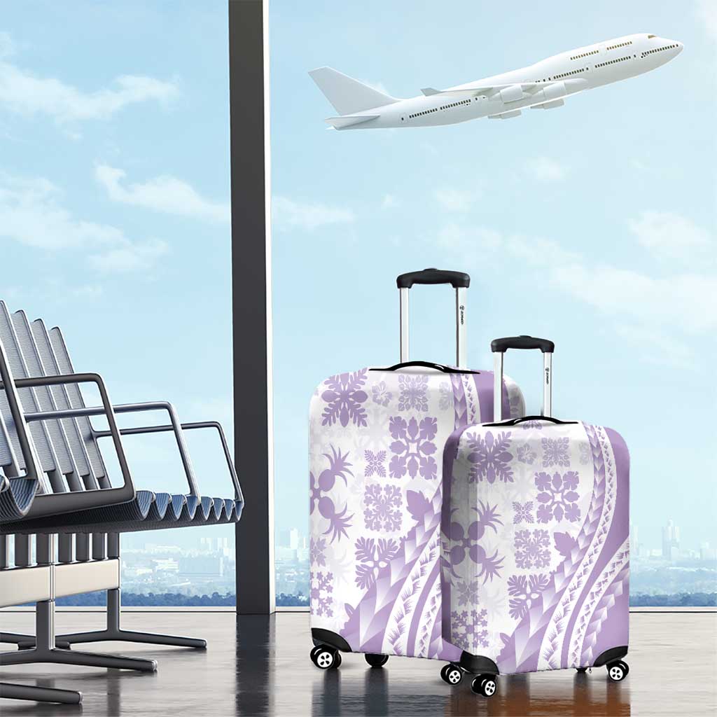 Purple Hawaiian Quilt Pattern Luggage Cover Mixed Polynesian Tribal Arty