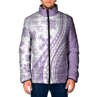 Purple Hawaiian Quilt Pattern Padded Jacket Mixed Polynesian Tribal Arty LT9 Men Purple - Polynesian Pride
