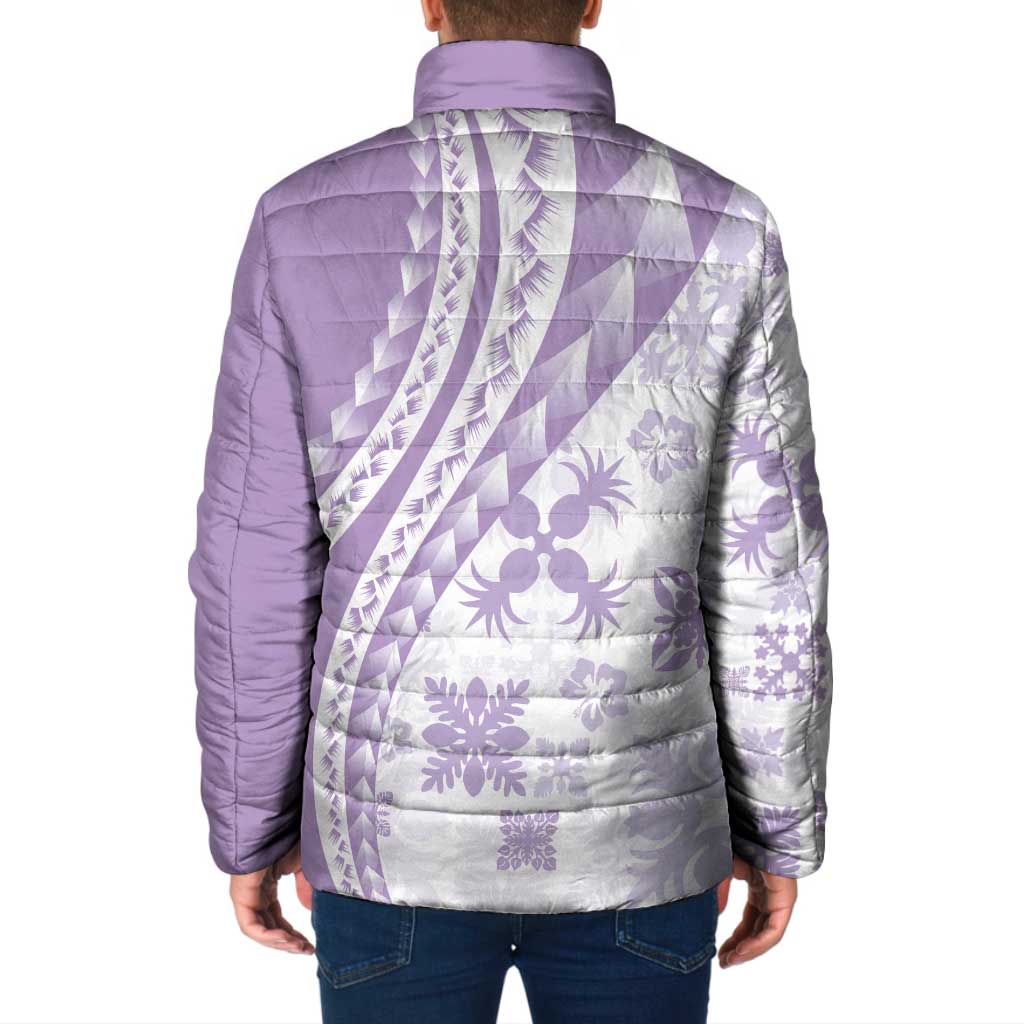 Purple Hawaiian Quilt Pattern Padded Jacket Mixed Polynesian Tribal Arty LT9 - Polynesian Pride