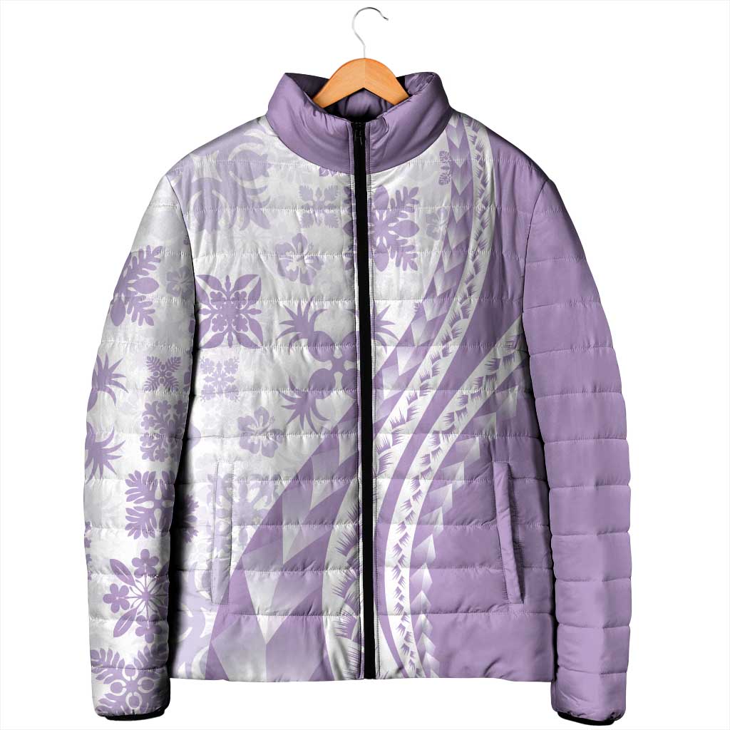 Purple Hawaiian Quilt Pattern Padded Jacket Mixed Polynesian Tribal Arty LT9 - Polynesian Pride
