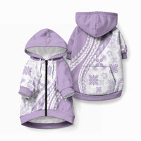 Purple Hawaiian Quilt Pattern Pet Hoodie Mixed Polynesian Tribal Arty LT9 Zip-up Purple - Polynesian Pride