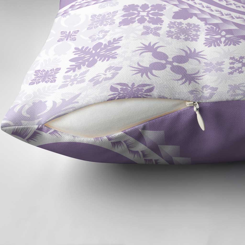 Purple Hawaiian Quilt Pattern Pillow Cover Mixed Polynesian Tribal Arty - Polynesian Pride