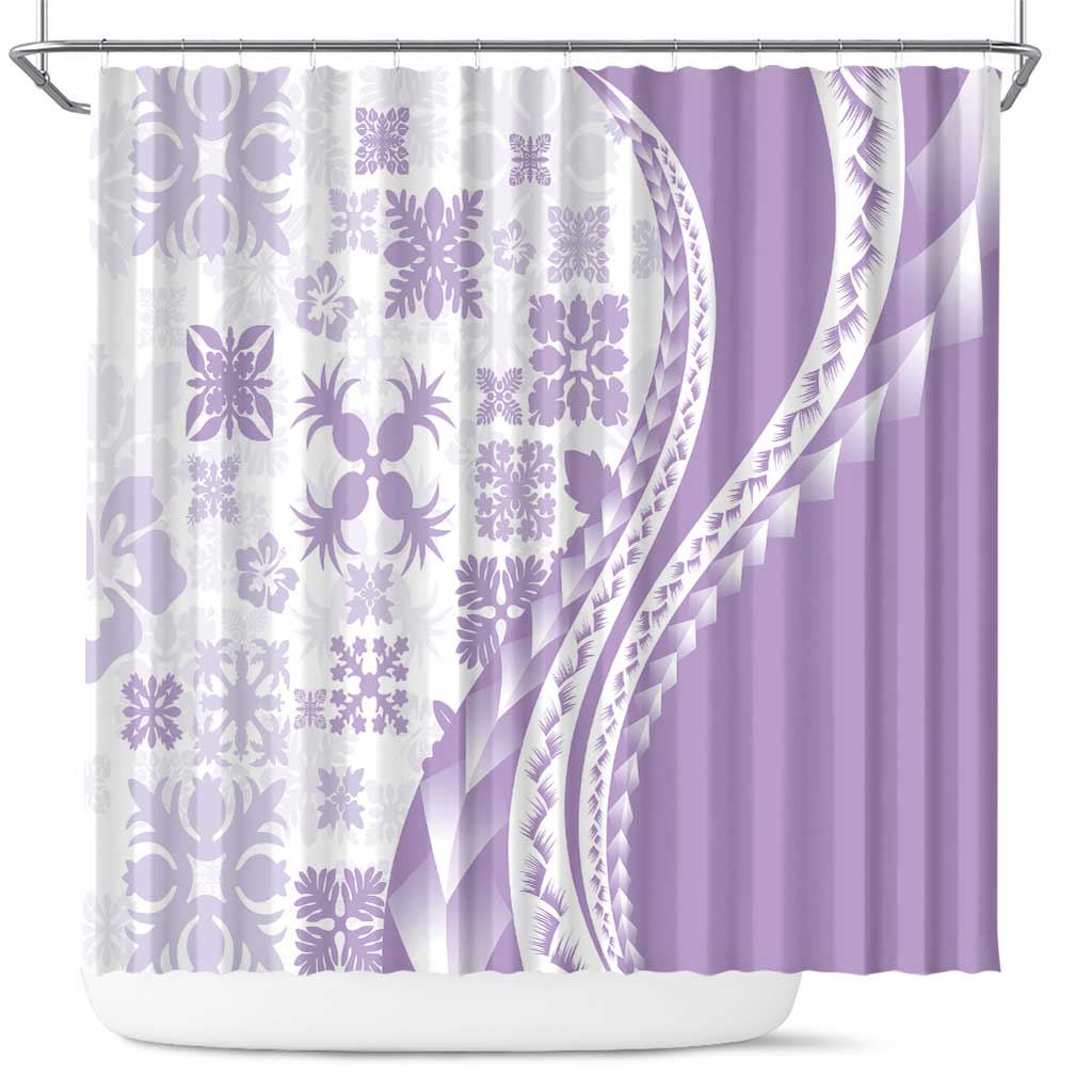 Purple Hawaiian Quilt Pattern Shower Curtain Mixed Polynesian Tribal Arty LT9 Purple - Polynesian Pride