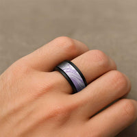 Purple Hawaiian Quilt Pattern Spinner Ring Mixed Polynesian Tribal Arty - Polynesian Pride