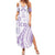 Purple Hawaiian Quilt Pattern Summer Maxi Dress Mixed Polynesian Tribal Arty