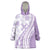 Purple Hawaiian Quilt Pattern Wearable Blanket Hoodie Mixed Polynesian Tribal Arty