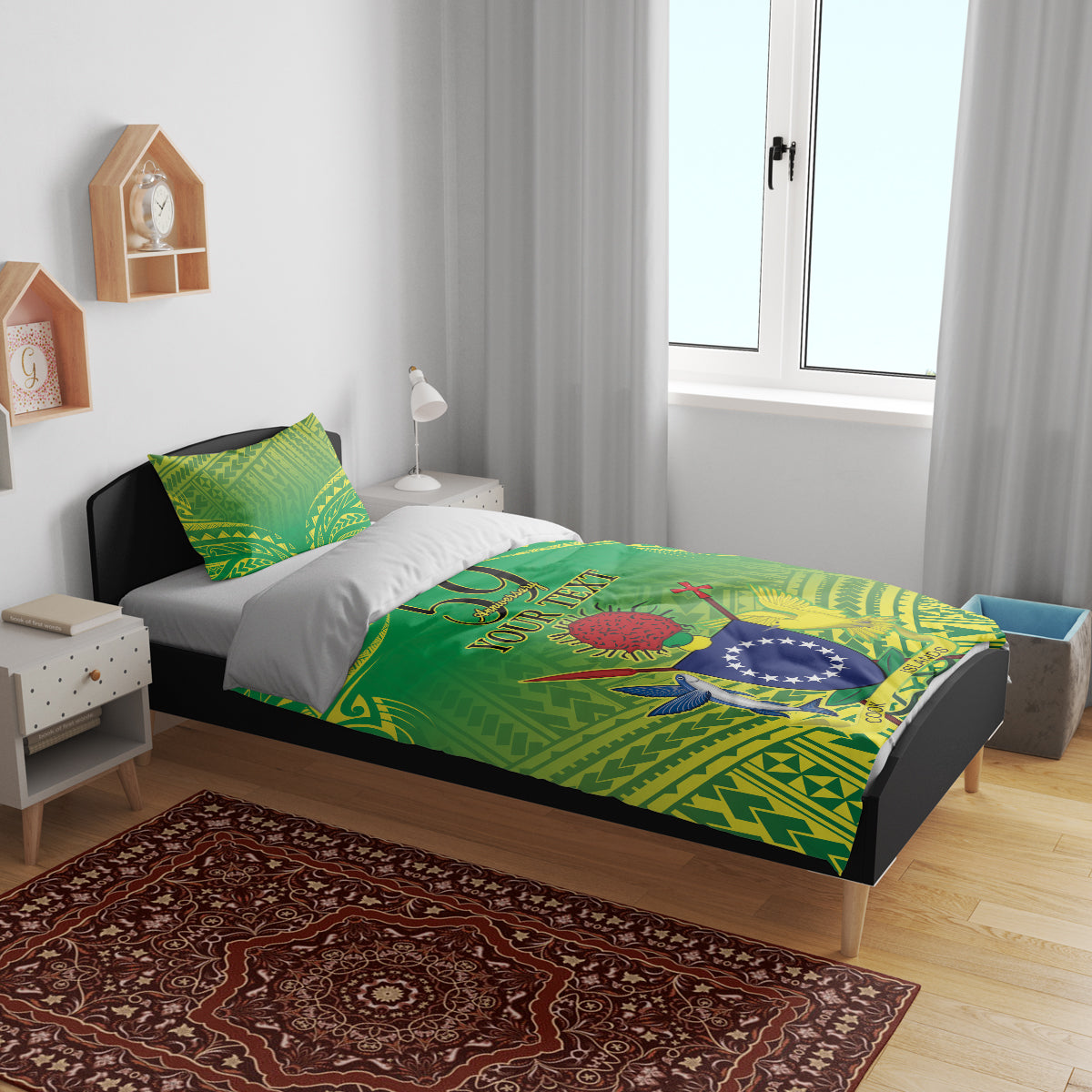 Cook Islands Constitution Day Bedding Set Kuki Airani Since 1965
