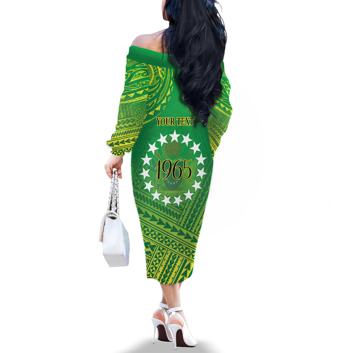 Cook Islands Constitution Day Family Matching Off The Shoulder Long Sleeve Dress and Hawaiian Shirt Kuki Airani Since 1965 LT9 - Polynesian Pride