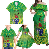 Cook Islands Constitution Day Family Matching Off Shoulder Maxi Dress and Hawaiian Shirt Kuki Airani Since 1965 LT9 - Polynesian Pride