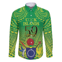 Cook Islands Constitution Day Family Matching Short Sleeve Bodycon Dress and Hawaiian Shirt Kuki Airani Since 1965 LT9 Dad's Shirt - Long Sleeve Green - Polynesian Pride