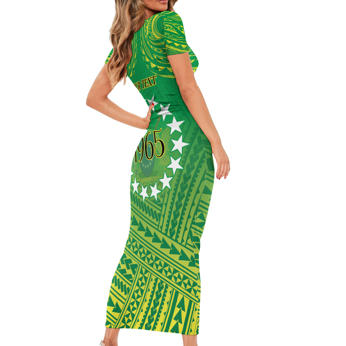 Cook Islands Constitution Day Family Matching Short Sleeve Bodycon Dress and Hawaiian Shirt Kuki Airani Since 1965 LT9 - Polynesian Pride
