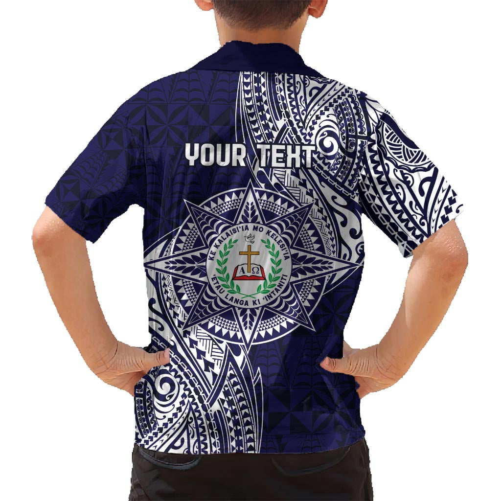 Personalised Tonga Sia'atoutai Theological College Family Matching Off Shoulder Maxi Dress and Hawaiian Shirt Since 1948 Special Kupesi Pattern LT9 - Polynesian Pride