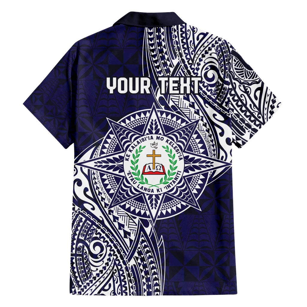 Personalised Tonga Sia'atoutai Theological College Family Matching Off Shoulder Maxi Dress and Hawaiian Shirt Since 1948 Special Kupesi Pattern LT9 - Polynesian Pride