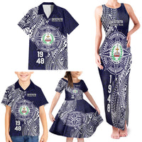 Personalised Tonga Sia'atoutai Theological College Family Matching Tank Maxi Dress and Hawaiian Shirt Since 1948 Special Kupesi Pattern LT9 - Polynesian Pride