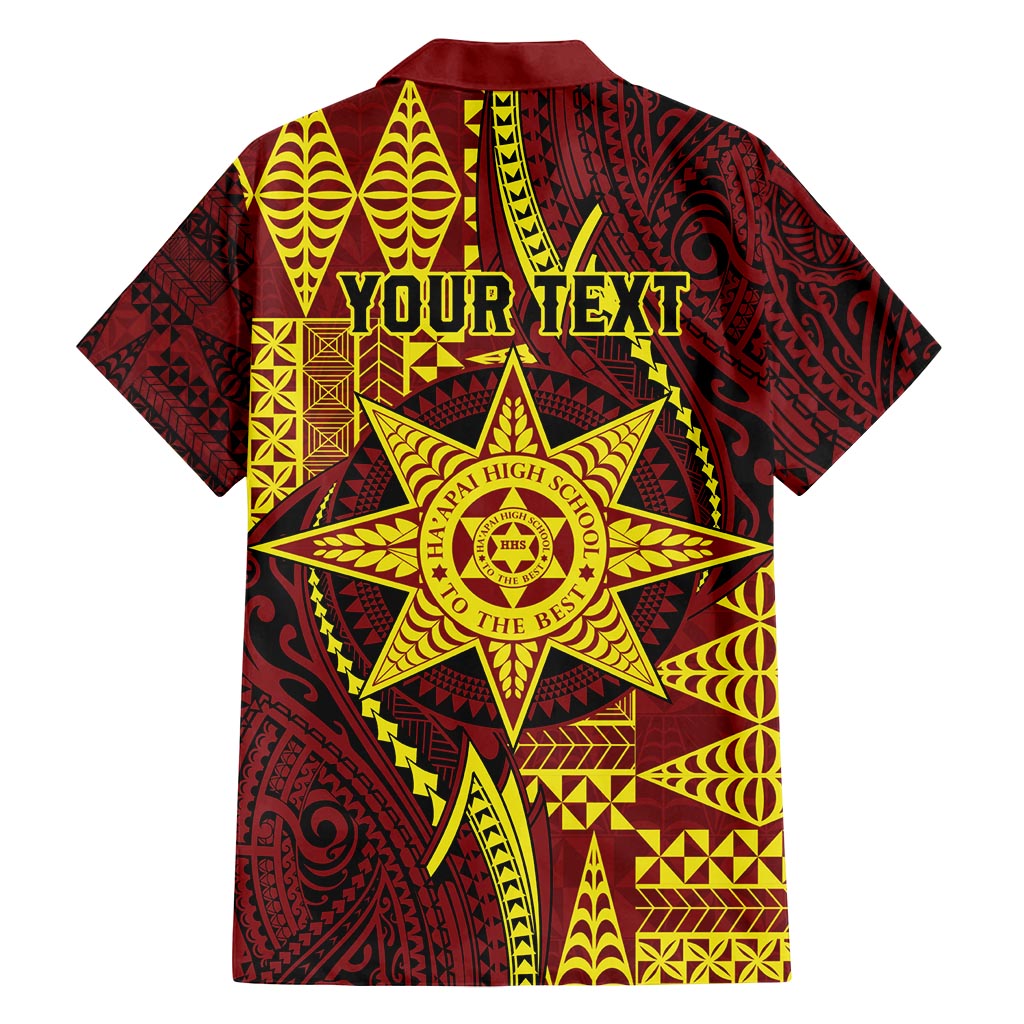 Personalised Tonga Haapai High School Family Matching Tank Maxi Dress and Hawaiian Shirt Special Kupesi Pattern