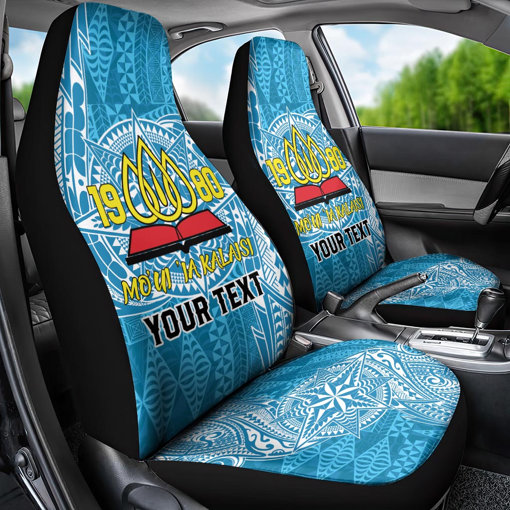 Personalised Tonga Lavengamalie College Car Seat Cover Since 1980 Special Kupesi Pattern LT9 - Polynesian Pride