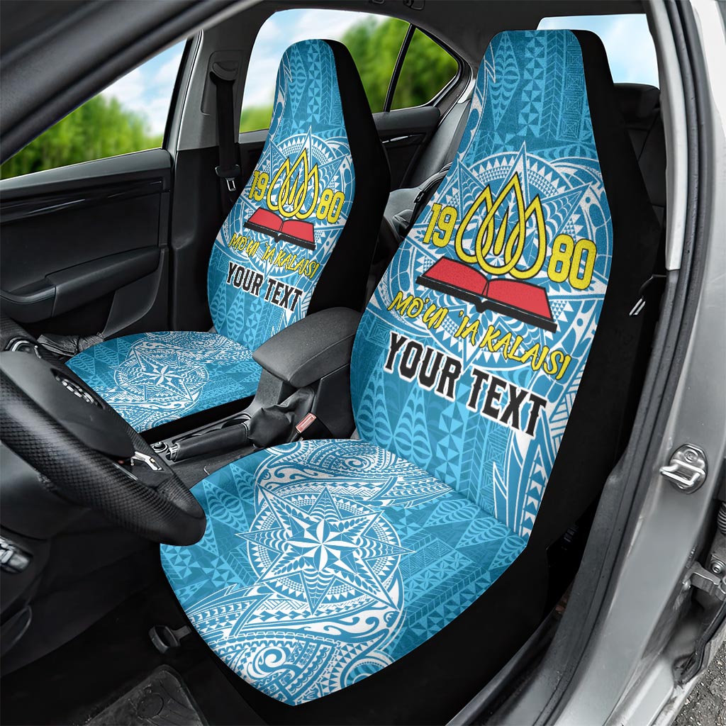 Personalised Tonga Lavengamalie College Car Seat Cover Since 1980 Special Kupesi Pattern LT9 - Polynesian Pride