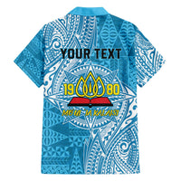 Personalised Tonga Lavengamalie College Family Matching Off The Shoulder Long Sleeve Dress and Hawaiian Shirt Since 1980 Special Kupesi Pattern LT9 - Polynesian Pride