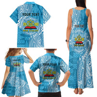 Personalised Tonga Lavengamalie College Family Matching Tank Maxi Dress and Hawaiian Shirt Since 1980 Special Kupesi Pattern LT9 - Polynesian Pride