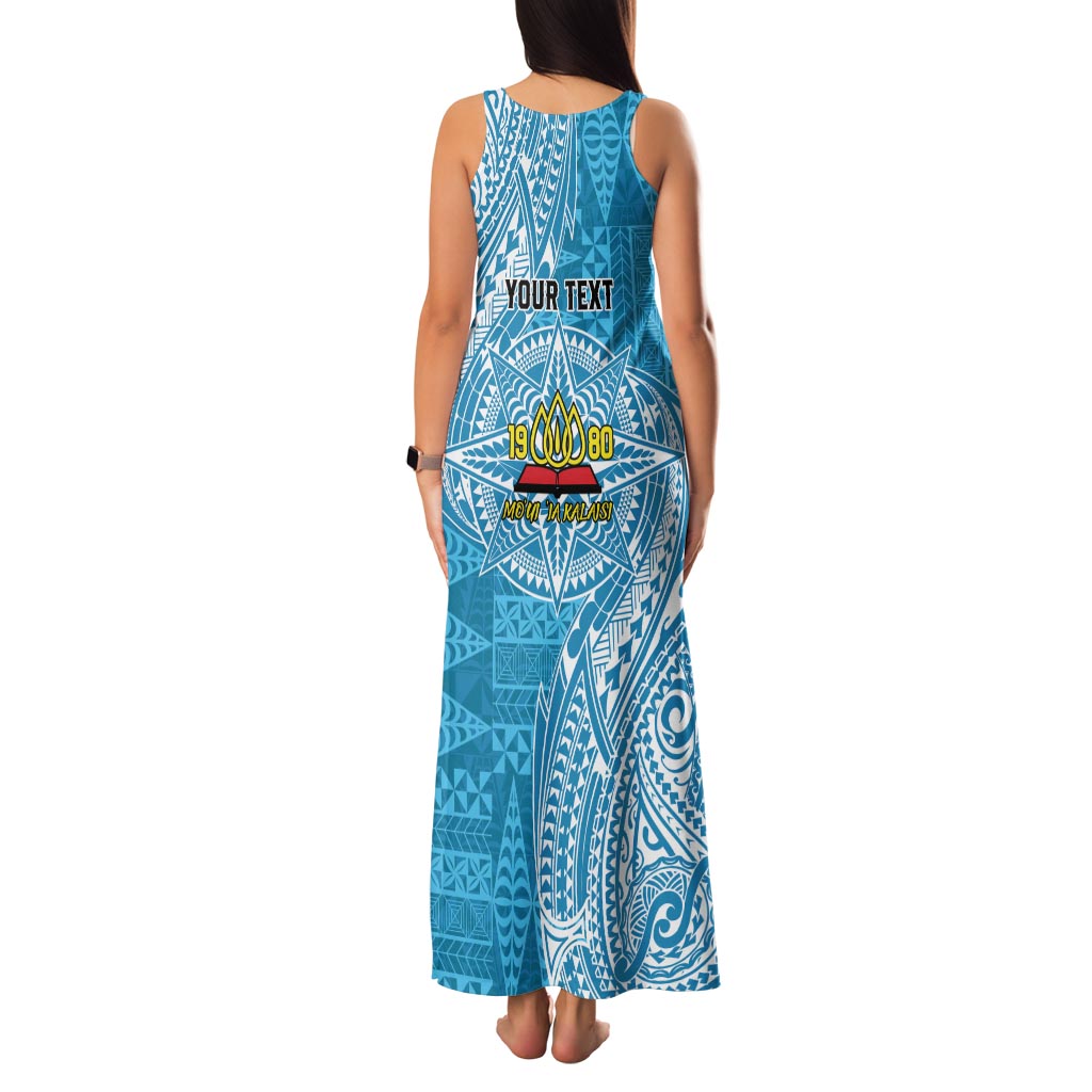 Personalised Tonga Lavengamalie College Family Matching Tank Maxi Dress and Hawaiian Shirt Since 1980 Special Kupesi Pattern LT9 - Polynesian Pride