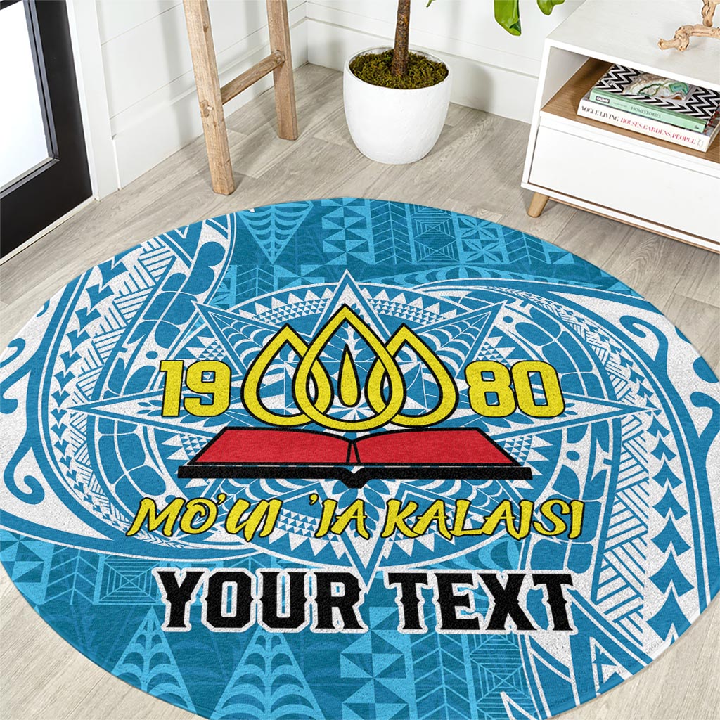 Personalised Tonga Lavengamalie College Round Carpet Since 1980 Special Kupesi Pattern