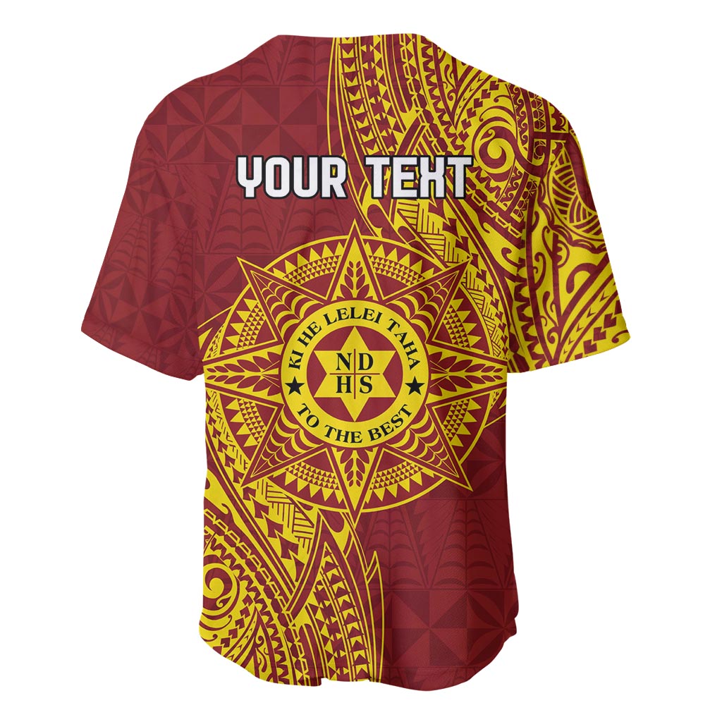 Personalised Tonga Niuatoputapu High School Baseball Jersey Special Kupesi Pattern