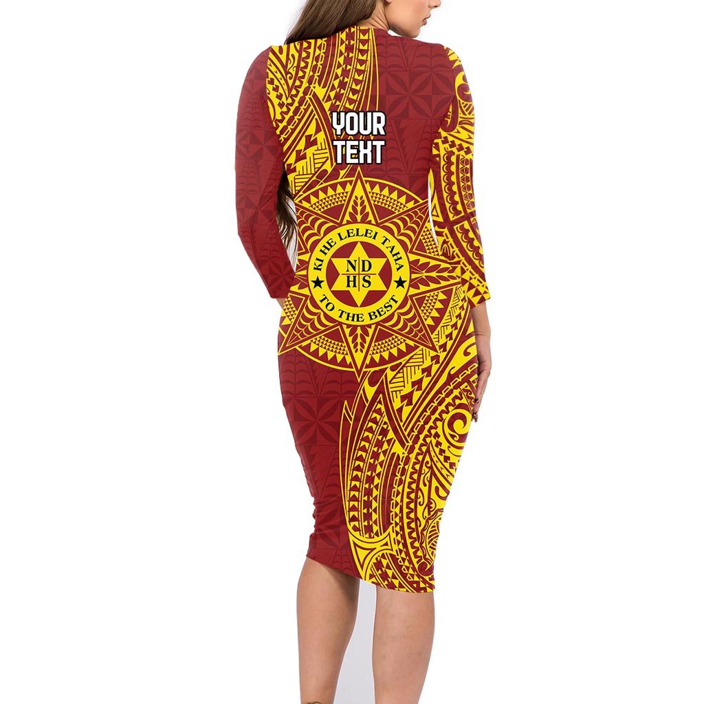 Personalised Tonga Niuatoputapu High School Family Matching Long Sleeve Bodycon Dress and Hawaiian Shirt Special Kupesi Pattern LT9 - Polynesian Pride