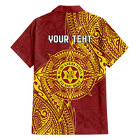Personalised Tonga Niuatoputapu High School Family Matching Off The Shoulder Long Sleeve Dress and Hawaiian Shirt Special Kupesi Pattern LT9 - Polynesian Pride