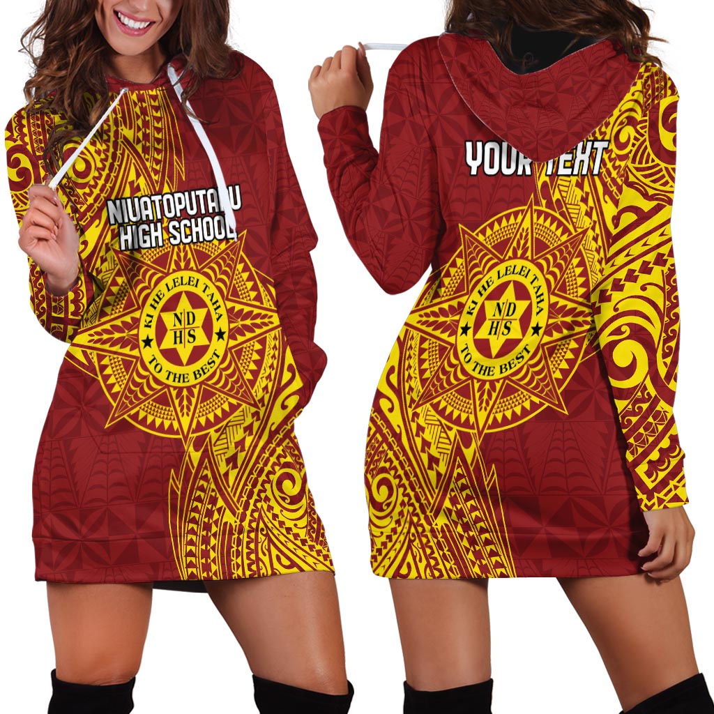 Personalised Tonga Niuatoputapu High School Hoodie Dress Special Kupesi Pattern
