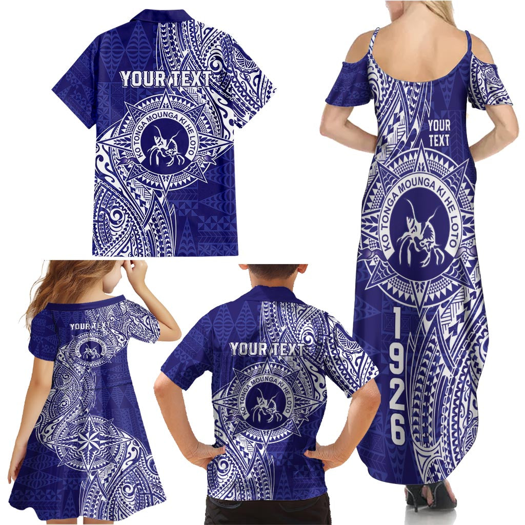 Personalised Tonga Queen Salote College Family Matching Summer Maxi Dress and Hawaiian Shirt Kolisi Fefine 1926 Special Kupesi Pattern LT9 - Polynesian Pride