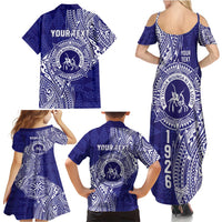 Personalised Tonga Queen Salote College Family Matching Summer Maxi Dress and Hawaiian Shirt Kolisi Fefine 1926 Special Kupesi Pattern LT9 - Polynesian Pride
