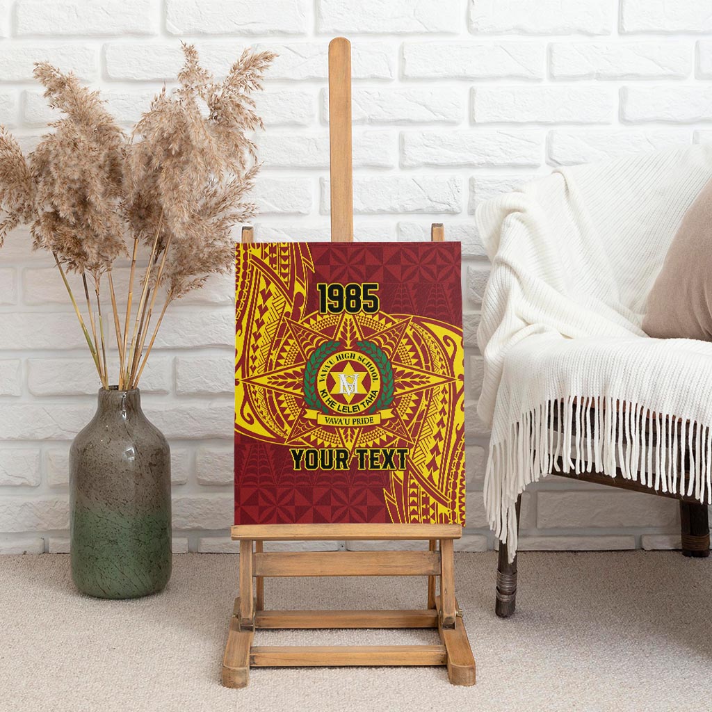Personalised Tonga Vava'u High School Canvas Wall Art Since 1985 Special Kupesi Pattern