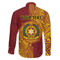 Personalised Tonga Vava'u High School Family Matching Off The Shoulder Long Sleeve Dress and Hawaiian Shirt Since 1985 Special Kupesi Pattern LT9 - Polynesian Pride