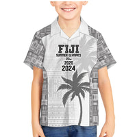 Custom Fiji Rugby Family Matching Mermaid Dress and Hawaiian Shirt History Champions World Cup 7s - White LT9 Son's Shirt White - Polynesian Pride