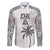 Custom Fiji Rugby Family Matching Off The Shoulder Long Sleeve Dress and Hawaiian Shirt History Champions World Cup 7s - White