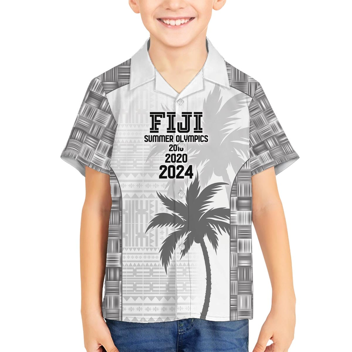 Custom Fiji Rugby Family Matching Off The Shoulder Long Sleeve Dress and Hawaiian Shirt History Champions World Cup 7s - White LT9 Son's Shirt White - Polynesian Pride