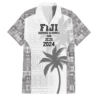 Custom Fiji Rugby Family Matching Off Shoulder Short Dress and Hawaiian Shirt History Champions World Cup 7s - White LT9 Dad's Shirt - Short Sleeve White - Polynesian Pride