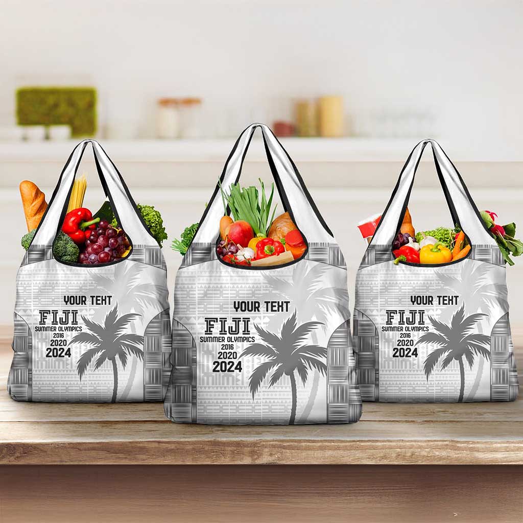 Custom Fiji Rugby Grocery Bag History Champions World Cup 7s - White